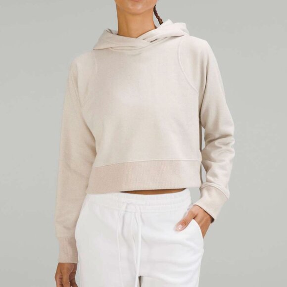 (0197) Lululemon Loungeful Cropped Hoodie *Spark Bone / Beige sz 4/6 - Picture 1 of 8